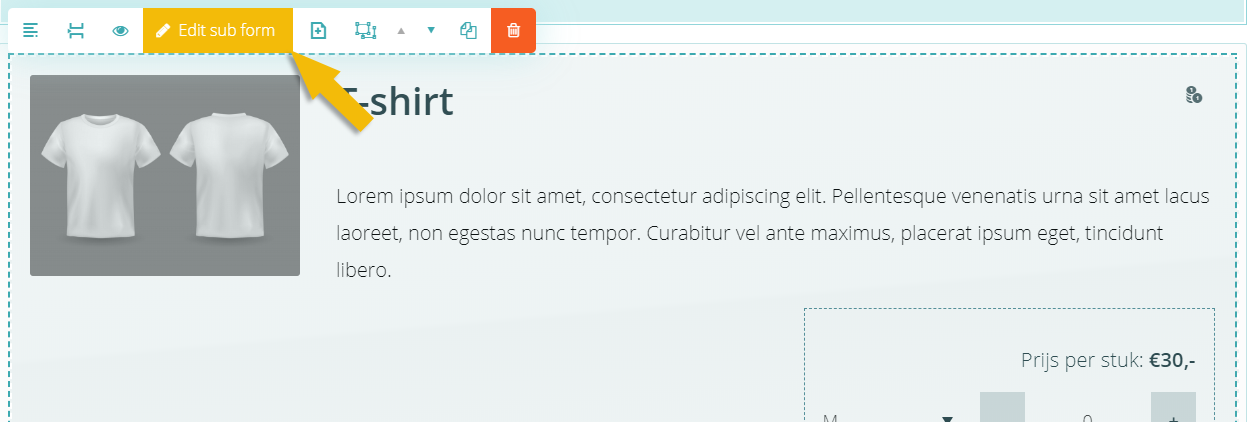 Een container / repeatable content field openen