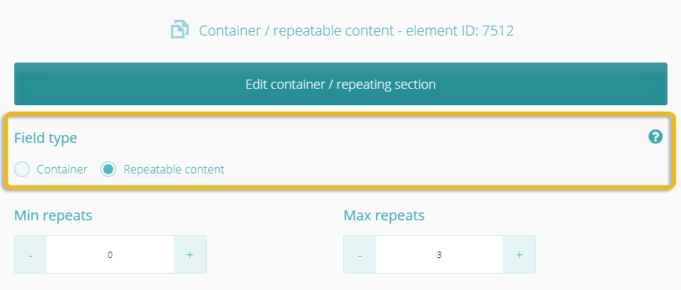 De container instellen op herhaal-modus