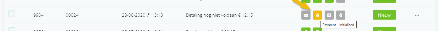 Een app staat in wachtmodus, bijvoorbeeld een betaling die bezig is.