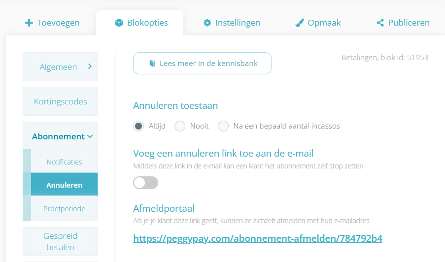 Je klanten hun abonnement bij jou kunnen laten annuleren of niet