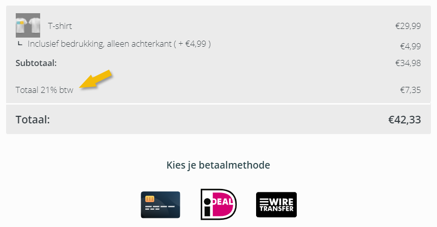 Je pagina ingesteld op exclusief btw