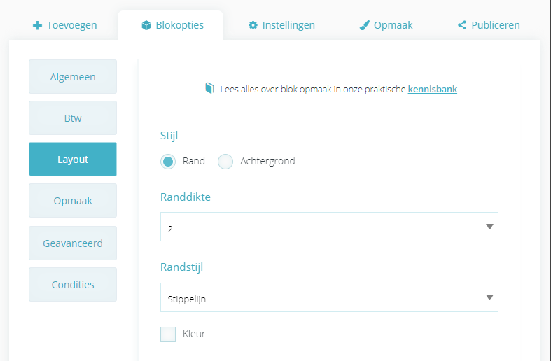 Kassakoopje opmaken