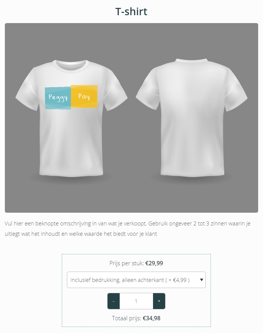 Voorbeeld product in Productkaart groot layout