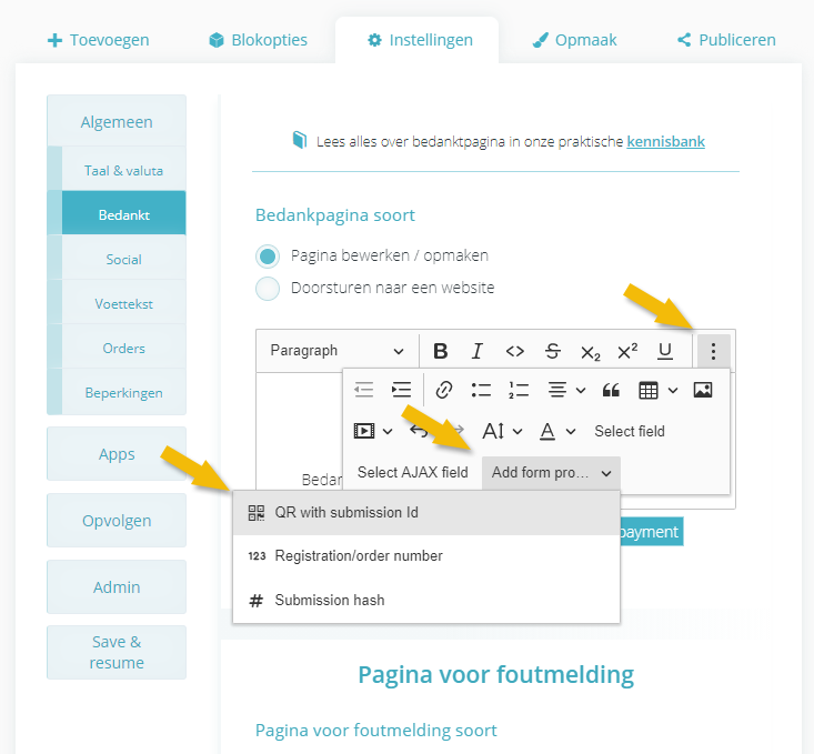 Automatisch een QR genereren in je bedanktpagina of email body