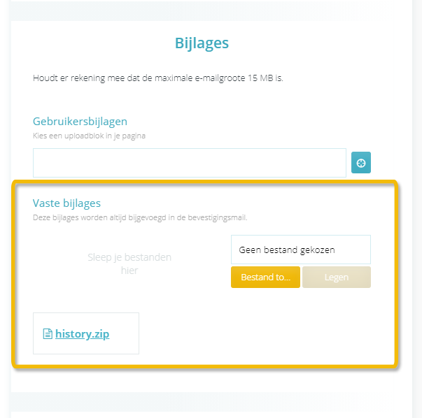 Vaste bijlages in je e-mail voege