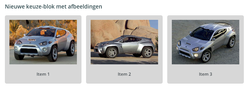 Afbeeldingen gebruiken als keuze-opties