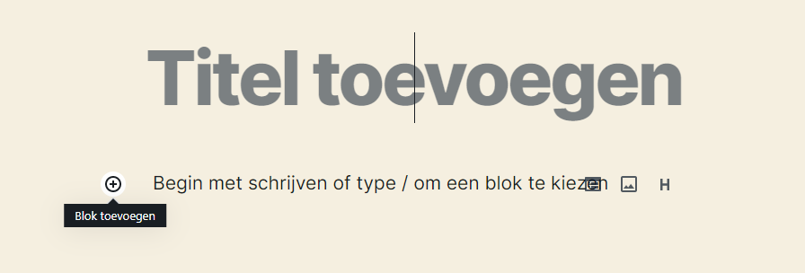 Blok toevoegen in Wordpress