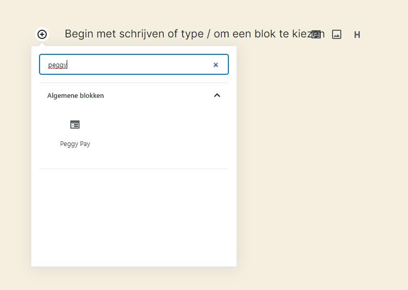 Een Peggy Pay pagina toevoegen